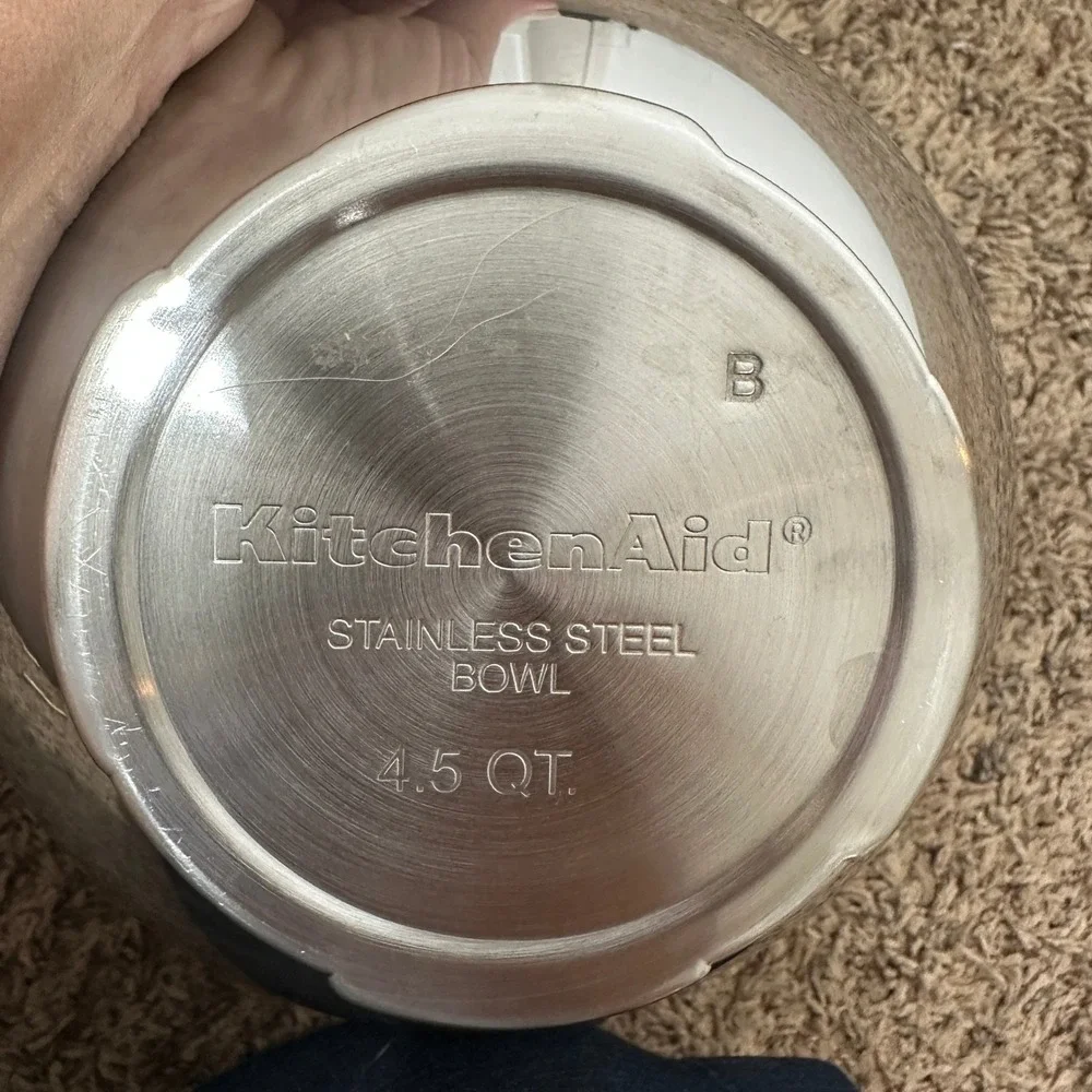KitchenAid 4.5 Quart Stainless Steel Mixing Bowl with Handle for Tilt-Head Mixer